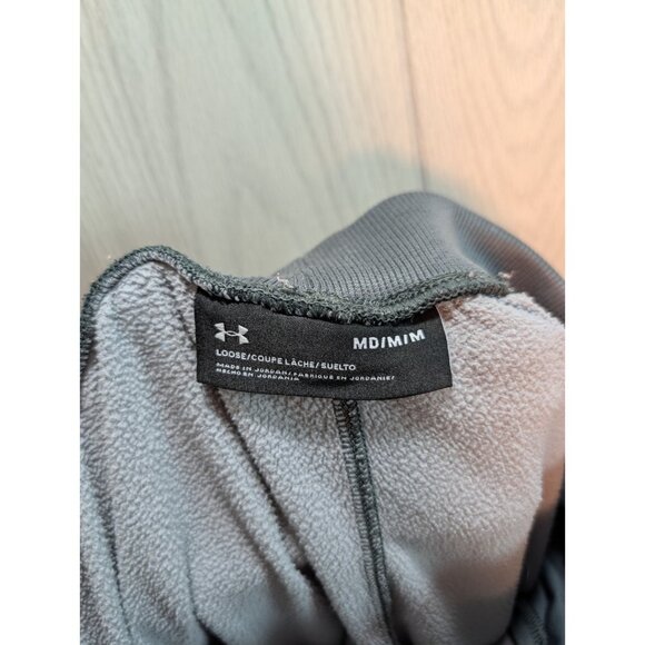 Men’s Under Armour Size Medium Gray Heather Loose Athletic Sweatpants Flare - Picture 7 of 11